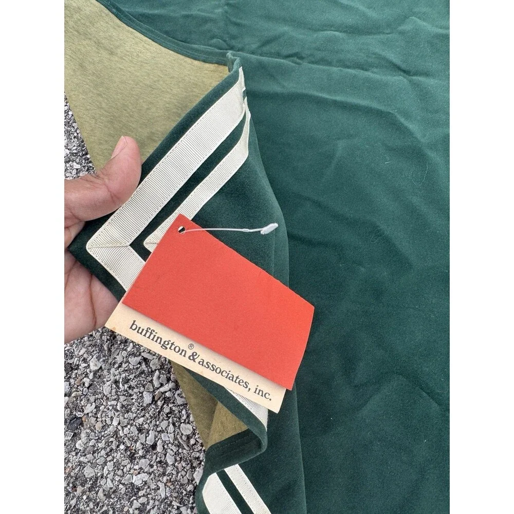 VTG Green Cotton - Suede Square Tablecloth 43.5” By buffington & Associates inc